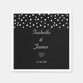 Servilleta De Papel Perlas Elegantes en Servilletas de Boda Negras y B