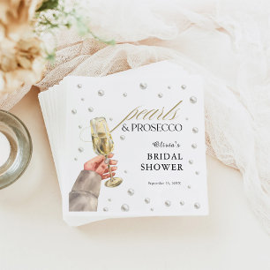Servilleta De Papel Perlas elegantes y brunch de ducha de novia Prosec