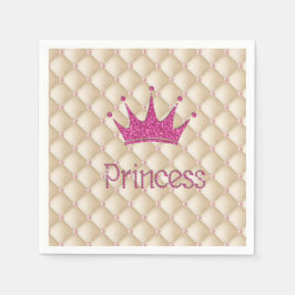 Servilleta De Papel Perlas encantadoras chic, tiara, princesa, brillan