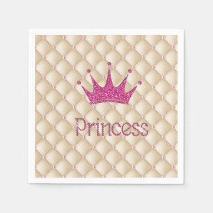 Servilleta De Papel Perlas encantadoras chic, tiara, princesa, brillan