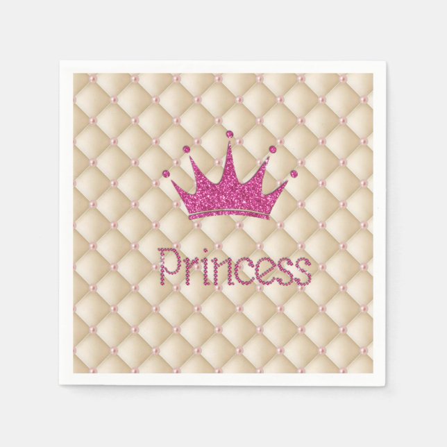 Servilleta De Papel Perlas encantadoras chic, tiara, princesa, brillan (Anverso)