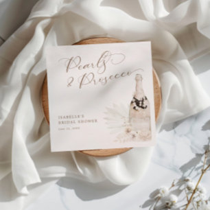 Servilleta De Papel Perlas neutrales y ducha de novia en Prosecco