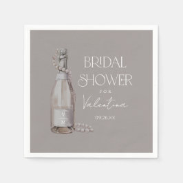 Servilleta De Papel Perlas personalizadas + ducha de novia Prosecco