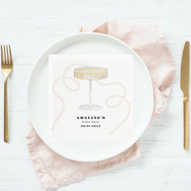 Servilleta De Papel Perlas, Petales y Prosecco | Trendy Pearl Bridal (Subido por el creador)