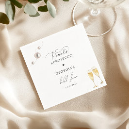 Servilleta De Papel Perlas Prosecco Champán Bridal Shower Elegante  