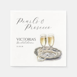 Servilleta De Papel Perlas y ducha de novia en Prosecco