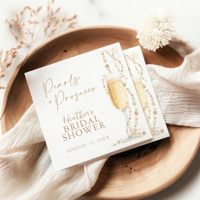 Servilleta De Papel Perlas y ducha de novia en Prosecco (Subido por el creador)