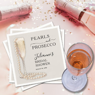 Servilleta De Papel Perlas y ducha de novia en Prosecco