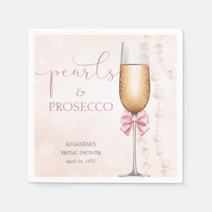 Servilleta De Papel Perlas y ducha de novia rosa Prosecco