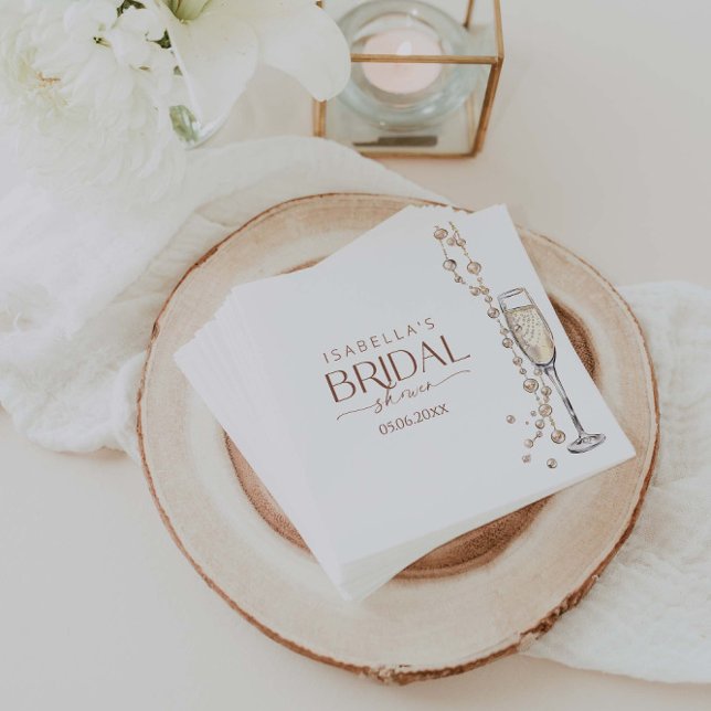 Servilleta De Papel Perlas Y Ducha De Novias Prosecco (Subido por el creador)