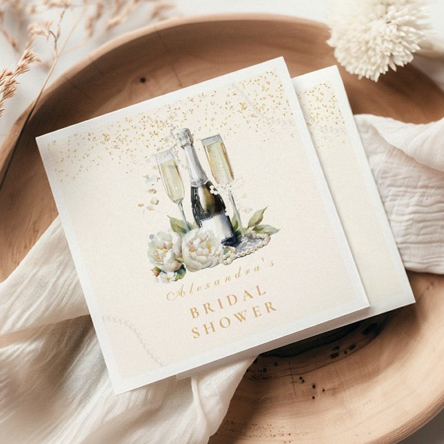 Servilleta De Papel Perlas Y Ducha De Novias Prosecco (Subido por el creador)