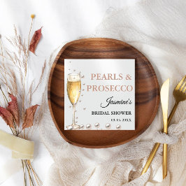 Servilleta De Papel Perlas Y Fiesta De La Ducha Bridal Prosecco