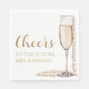 Servilleta De Papel Perlas y futuro del prosecco Sra. Bridal Shower