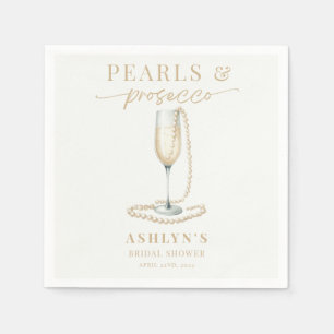 Servilleta De Papel Perlas y pañales de ducha de novia Prosecco