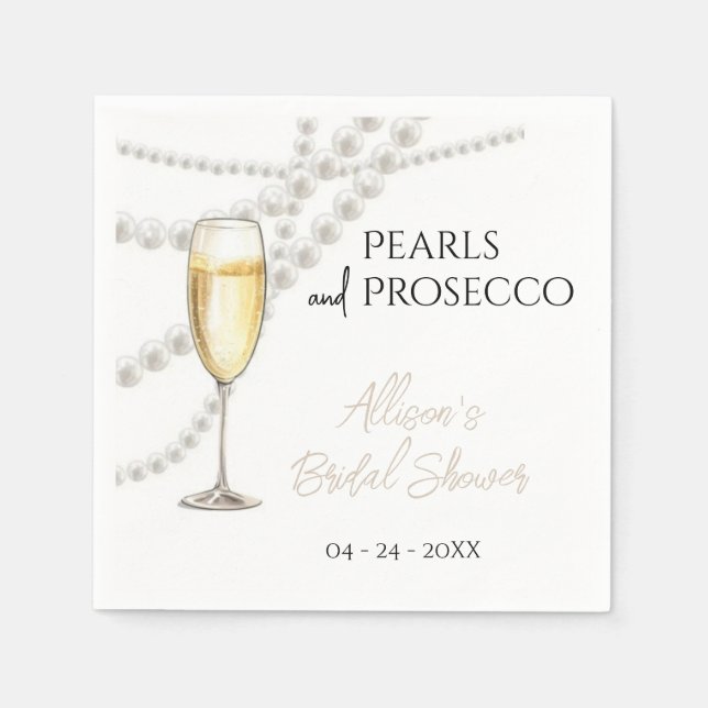 Servilleta De Papel Perlas y Prosecco (Anverso)