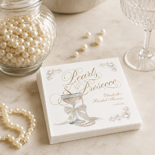 Servilleta De Papel Perlas y Prosecco Arco Blanco para Desayuno de Nov