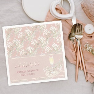 Servilleta De Papel Perlas y Prosecco Baby's Breath Rubor Desayuno Nup