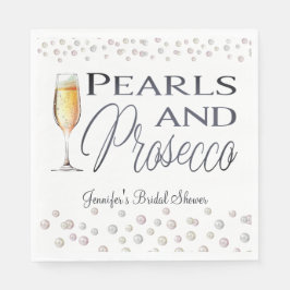 Servilleta De Papel Perlas y Prosecco Desayuno de Novia