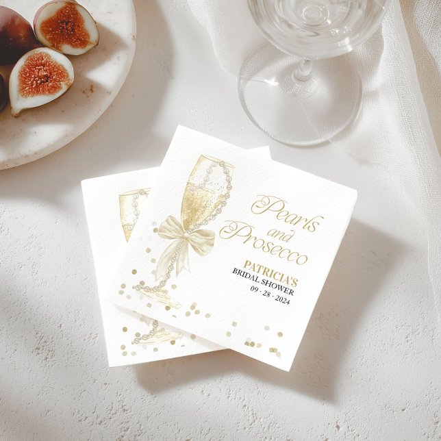 Servilleta De Papel Perlas y Prosecco Desayuno de Novia (Subido por el creador)