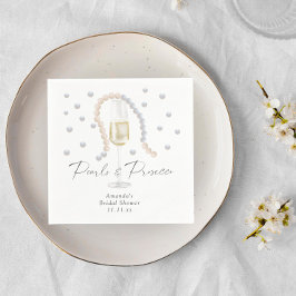 Servilleta De Papel Perlas y Prosecco - Desayuno de novia