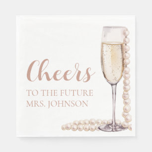 Servilleta De Papel Perlas y Prosecco Despedida de Soltera de la futur