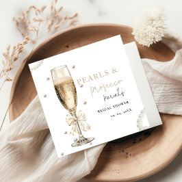 Servilleta De Papel Perlas y Prosecco Ducha de novias