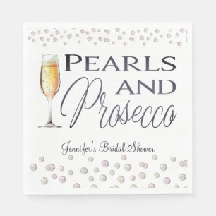Servilleta De Papel Perlas y Prosecco para Despedida de Soltera
