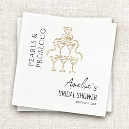 Servilleta De Papel Perlas y Prosecco para Despedida de Soltera