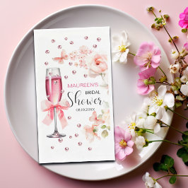 Servilleta De Papel Perlas y Prosecco Rosas Rosadas Polvorientas Despe