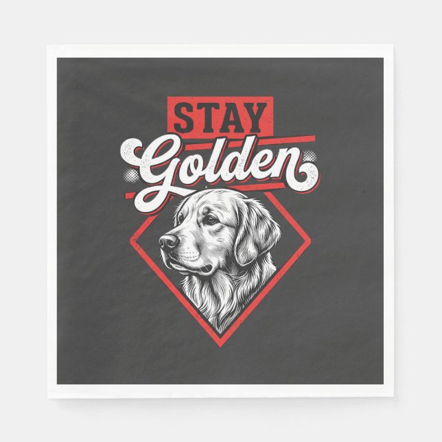 Servilleta De Papel Permanece dorado perro retriever dorado (Anverso)