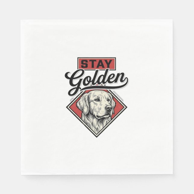Servilleta De Papel Permanecer Retriever Dorado Diseño Vectorial de Pe (Anverso)
