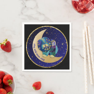 Servilleta De Papel PERMANECER WILD MOON CHILD Napkins para perros