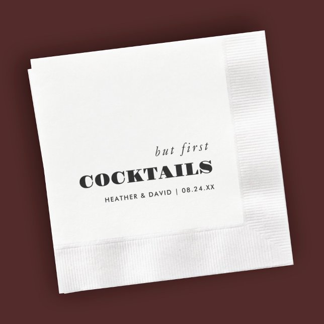 Servilleta De Papel Pero los primeros cócteles Boda Bar Napkins (Subido por el creador)