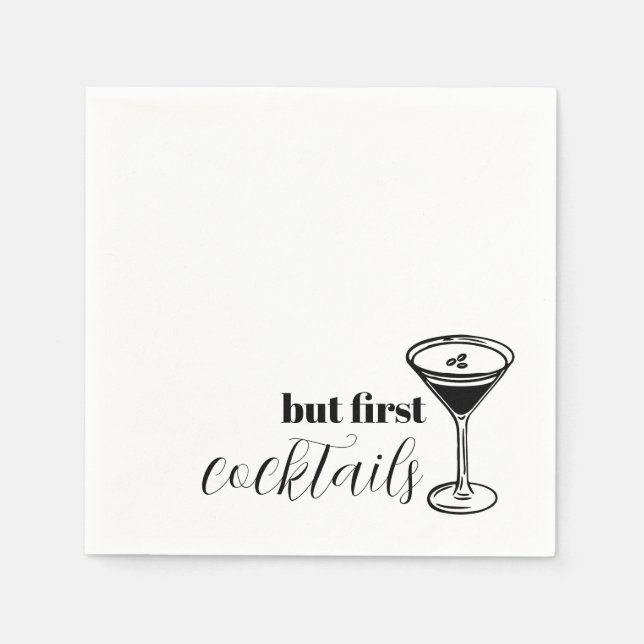 Servilleta De Papel pero primero, cócteles - martini (Anverso)