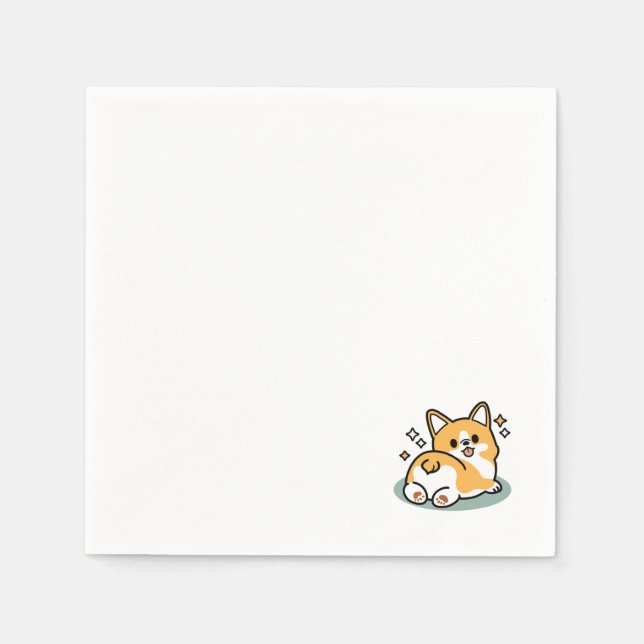 Servilleta De Papel Pero primero, Nap - Personalizado de Corgi Butt (Anverso)