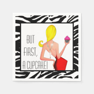 Servilleta De Papel "Pero Primero, ¡Un Pastel!" DIVA Cocktail Napkins