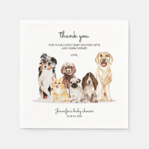 Servilleta De Papel Perrito acuarela lindo gracias baby shower