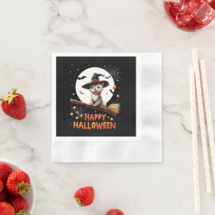 Servilleta De Papel Perrito Divertido Bruja Caramelo Fantasma Espeluzn