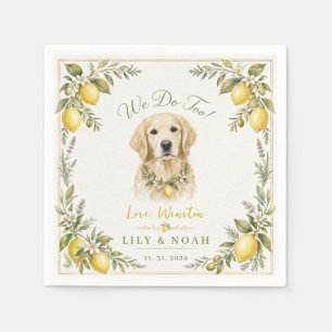 Servilleta De Papel Perrito Retriever Dorado Personalizado Bodas Costa