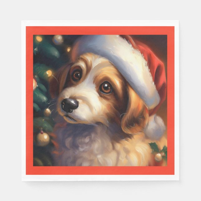Servilleta De Papel Perro 2 navidades (Anverso)