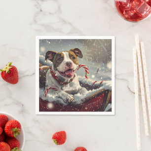 Servilleta De Papel Perro American Staffordshire Navidad Festiva