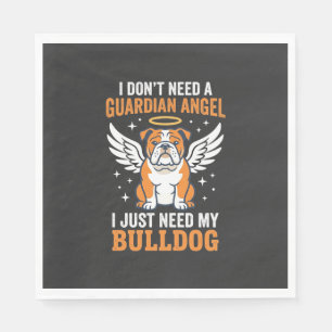 Servilleta De Papel Perro ángel de la guarda Bulldog