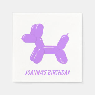 Servilleta De Papel Perro animal morado en globo circo
