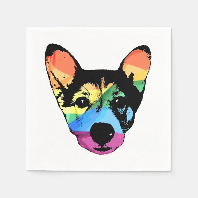 Servilleta De Papel Perro arcoiris, servilletas de papel (Anverso)