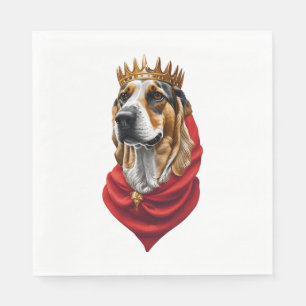 Servilleta De Papel Perro Beagle en una corona