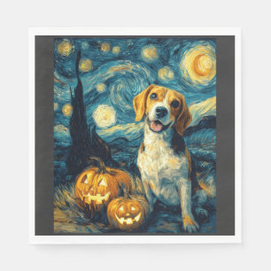 Servilleta De Papel Perro beagle lindo de Halloween Jack O Lantern Cal