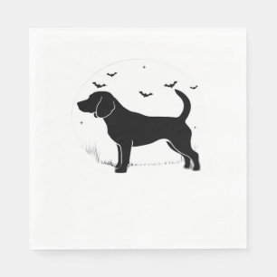 Servilleta De Papel Perro Beagle - Silueta Luna de Halloween sobredime