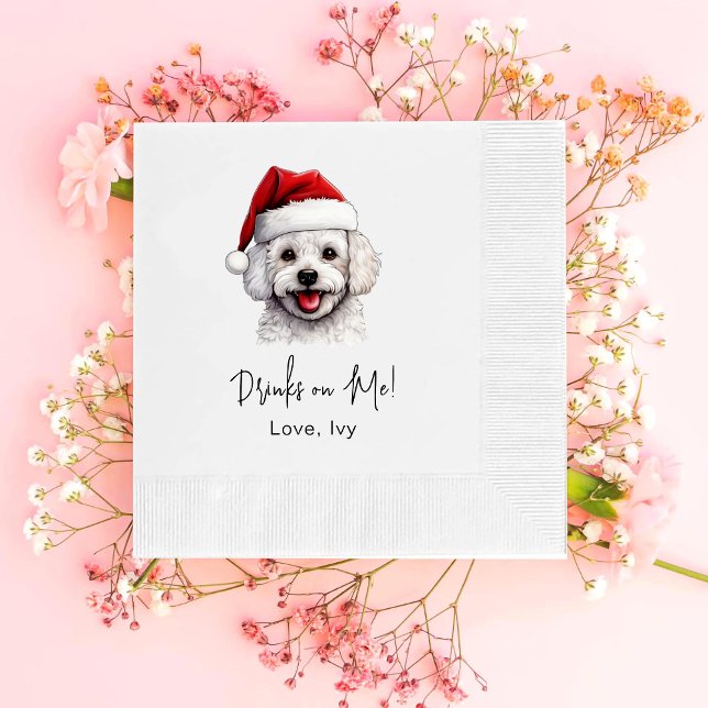 Servilleta De Papel Perro Bichon Frise De Navidad Bebe Sobre Mí (Subido por el creador)