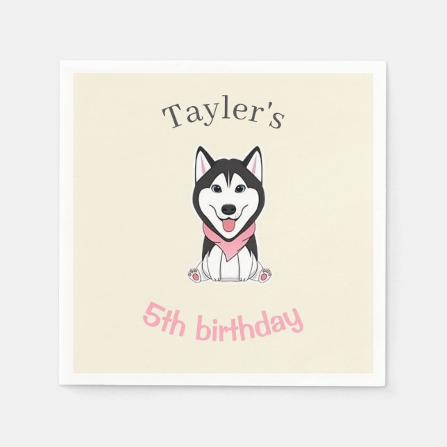 Servilleta De Papel Perro blanco y negro sin cáscara (Anverso)