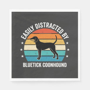 Servilleta De Papel Perro Bluetick Coonhound Atardecer Retro